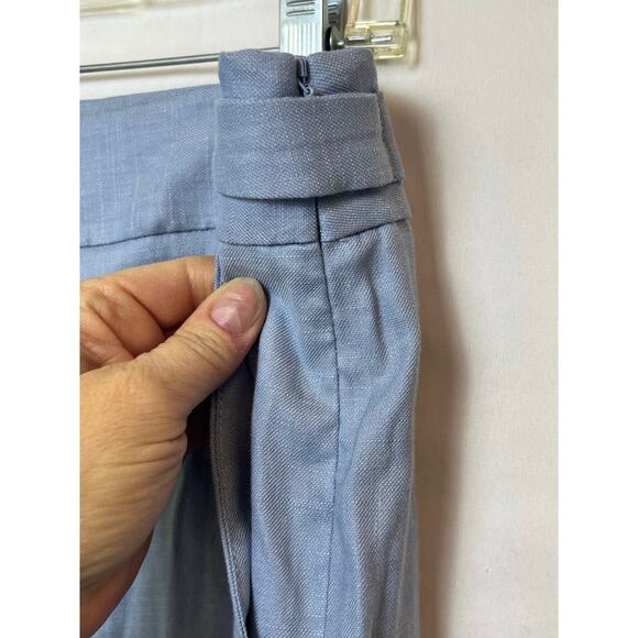 Talbots Linen Blend Wide Leg Pants Women's 14 Blue Trousers Office Dressy Flowy - Picture 9 of 9